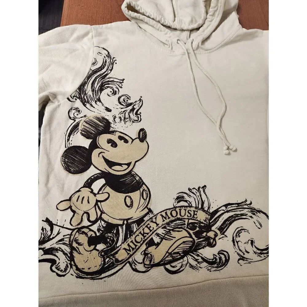 Disney Mickey Mouse Sweatshirt Hoodie 1X/2X (18W/20W) Long Sleeve Graphic Tan Br - Picture 2 of 5